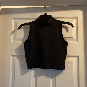 Matte Black High Neck Blackmilk Clothing Crop